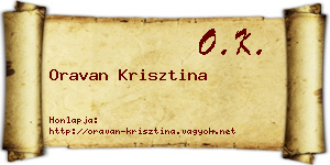Oravan Krisztina névjegykártya